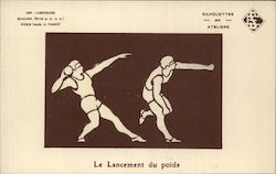 Shotput Sports Glow-in-the-Dark French Postcard Postcard Postcard