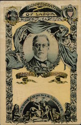 President of American Federation of Labor Samuel Gompers Political Postcard Postcard Postcard