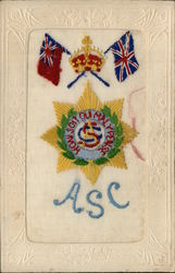 Embroidered Silk ASC  Army Service Corps Postcard