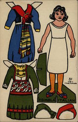 Paper Doll Dress Hats Postcard