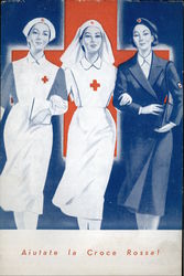 Shoulder-to-Shoulder Red Cross Nurses World War II Postcard Postcard Postcard