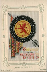 Lion Glasgow Exhibition 1911 Woven Silk Scotland Postcard Postcard Postcard