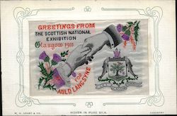 Glasgow Exhibition 1911 Woven Silk Scotland Postcard Postcard Postcard