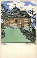 Wiener Werkstatte #216 Karlsbad House Artist Signed Karl Schwetz Postcard Postcard Postcard