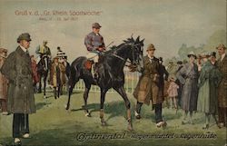 Horse Racers Advert Continental Tires Postcard