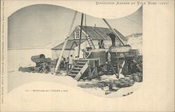 Polar Exploration Assembling Gas Expedition Andree 1897 Postcard