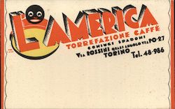 Art Deco Black Face Cafe America Postcard