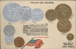 American Coins Flag Postcard