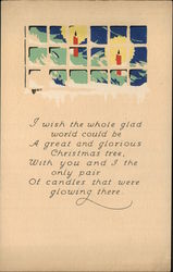 Candles on Christmas Tree in Window Volland #817 Postcard Postcard Postcard