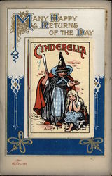 Witch and Cinderella Book Attached Fairy Tales Postcard Postcard Postcard