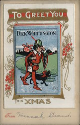 Black Cat & Dick Whittington Fairy Tales Postcard Postcard Postcard