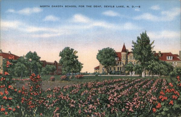 North Dakota School for the Deaf Devils Lake, ND Slorby Studio Postcard