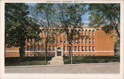 High School, Baraboo, Wis. Postcard