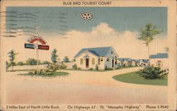 Blue Bird Tourist Court Postcard