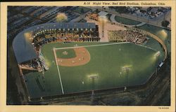 Night View, Red Bird Stadium Columbus, OH Baseball Postcard Postcard Postcard