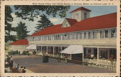 Main House Office and Dining Room, Scaroon Manor Schroon Lake, NY Postcard Postcard Postcard