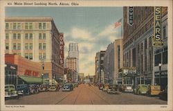 Main Street Looking North Akron, OH Postcard Postcard Postcard