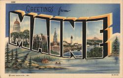 Greetings from Maine Large Letter Postcard Postcard Postcard