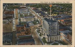 Civic Center by Night Oklahoma City, OK Postcard Postcard Postcard