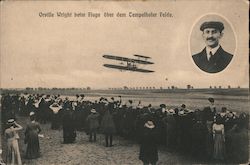 Orville Wright beim Fluge uber dem Tempelhofer Felde. Postcard