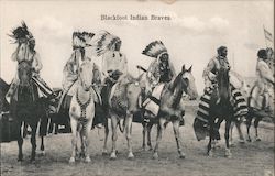 Blackfoot Indian Braves. Postcard