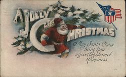 A Jolly Christmas: May Santa Claus Bring You a Good Big Share of Happiness Postcard