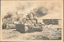 Unteroffiziere im Kamp. German tanks. Postcard