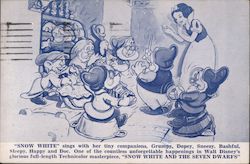 Rare: Snow White and the Seven Dwarfs Disney movie ad. Postcard