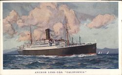 Anchor Line T.S.S. "California" Postcard