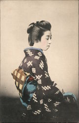 Japanese Woman in a Kimono Postcard Postcard Postcard