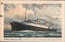 Holland-America Line Flagship t.s.s Nieuw Amsterdam 36.667 BR. REG. TONS Postcard