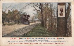 Case Steam Roller building Country Roads Racine, WA Postcard Postcard Postcard