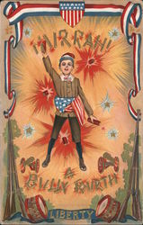 July Fourth - A Boy with Fireworks 4th of July Postcard Postcard Postcard