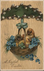 A Joyful Easter With Chicks Postcard Postcard Postcard