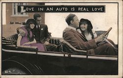 Love in an Auto Is Real Love Postcard