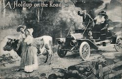 A Holdup On the Road Postcard