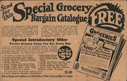 Send For This Special Grocery Bargain Catalogue Postcard