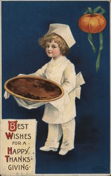 Best Wishes For a Happy Thanksgiving Children Ellen Clapsaddle Postcard Postcard Postcard