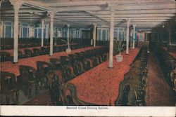 Second Class Dining Saloon, S. S. New York Interiors Postcard Postcard Postcard