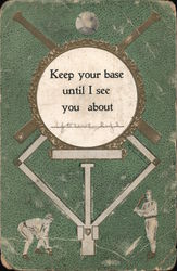 Rare Rose Co. "Keep Your Base Until I See You About..." Baseball Postcard Postcard Postcard