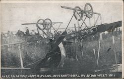 Wreck of McCurdy Biplane. International Aviation Meet 1911. Aviators Postcard Postcard Postcard