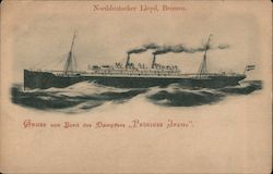 Norddeutscher Lloyd, Bremen. Gruss von Bord des Dampfers "Prinzess Irene" Germany Postcard Postcard Postcard