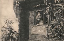 Chocolat Suchard (Children at cabin window) Postcard