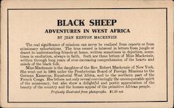 Black Sheep: Adventures In West Africa by Jean K. MacKenzie - book advertisement Postcard