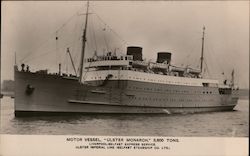 Motor Vessel "Ulster Monarch", Ulster Imperial Line Postcard