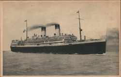 A Large Steamship in the Water Postcard