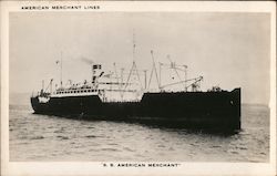 American Merchant Lines, S. S. American Merchant Steamers Postcard Postcard Postcard