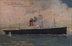 Atlantic Transport Line Steamer Minnehaha Passing Shakespeare's Cliff Postcard