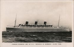 Furness Bermuda Line, Q.T.E.V. "Monarch of Bermuda" Postcard