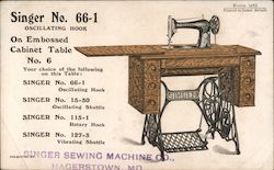 Seamstresses in Argentina. Reverse, ad for Singer No. 66-1 treadle sewing machine. Advertising Postcard Postcard Postcard